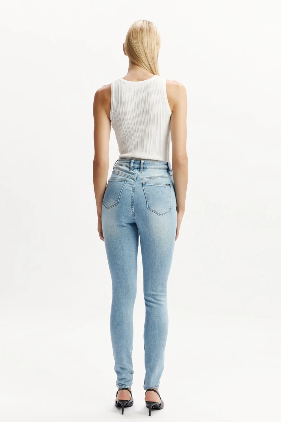 Bardot Women's Mid Blue Khloe Super High Rise Tall In Jeans