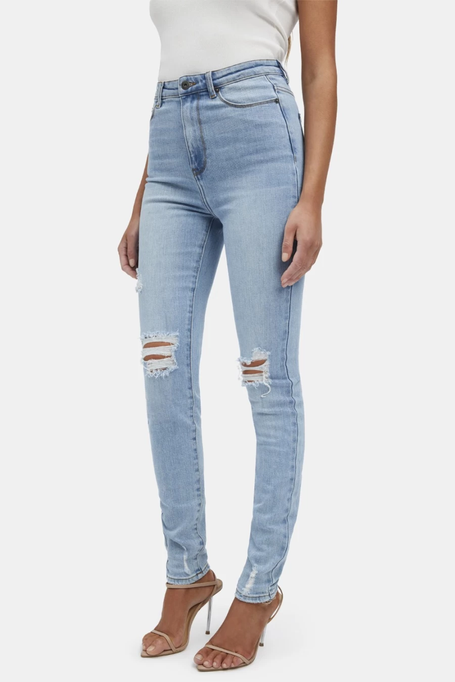 Bardot Women's Mid Blue Khloe Super High Rise Tall In Jeans