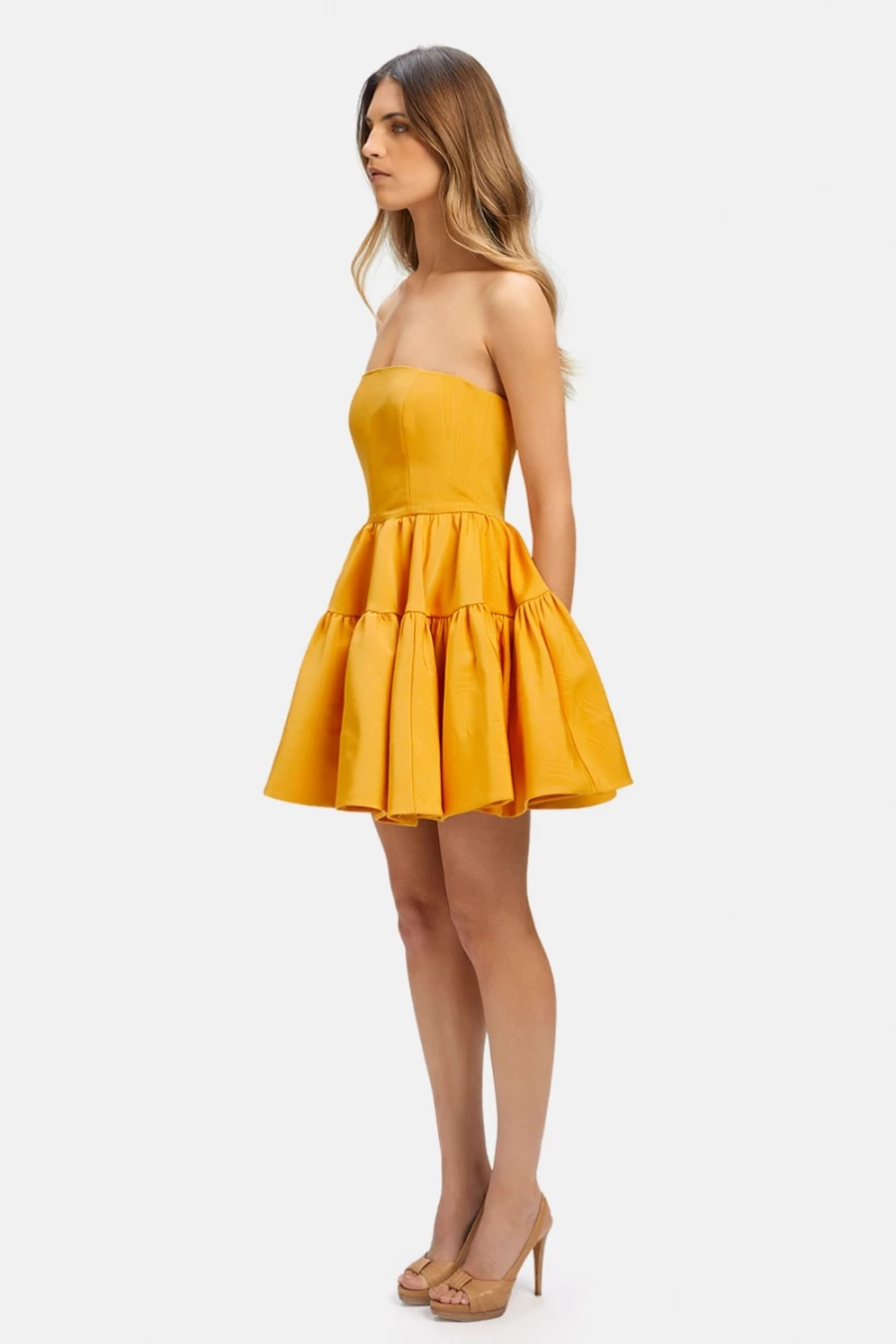 Bardot Women's Charlotte Mini Dress in Orange Fiz - Elegant Short Sleeve Party Dress