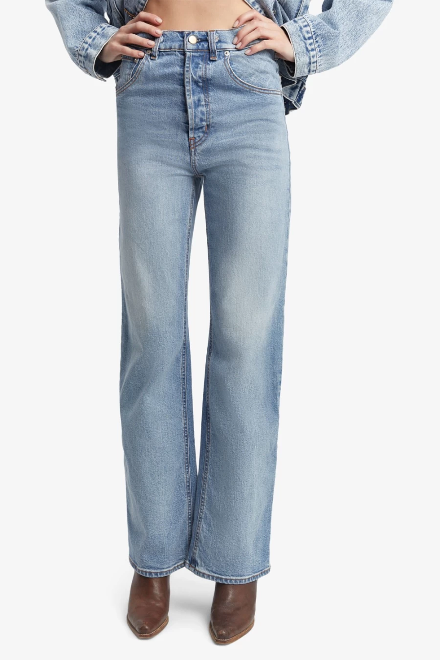 Bardot Women's Vintage Straight Leg Jeans - Nouvelle High Waist Denim Pants