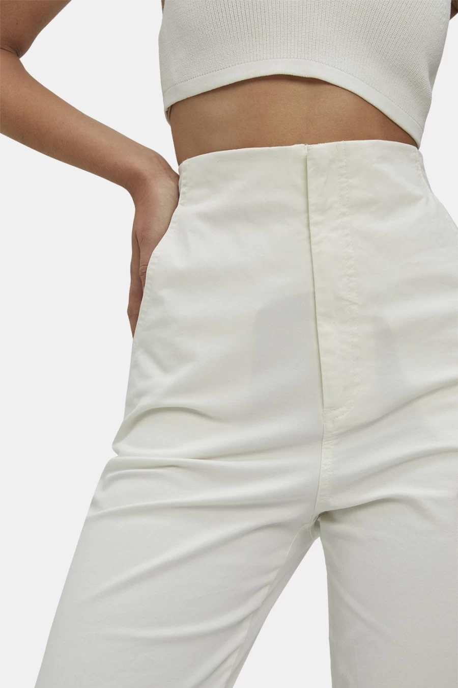 Bardot Women's Kamila High Waist Orchid White Pants