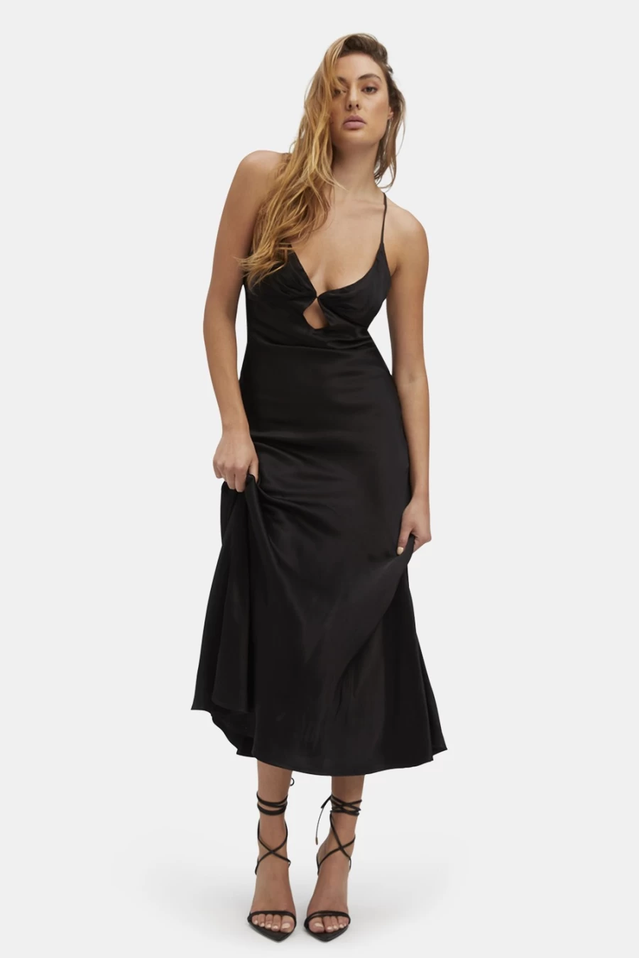 Bardot Women's Black Zuri Slip Dress - Elegant Sleeveless Evening Gown