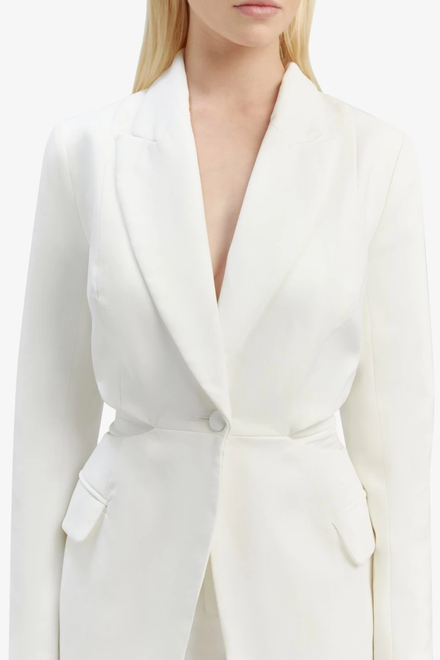 Bardot Women's Ivory Cassian Cut Out Blazer - Stylish Tailored Jacket for Women