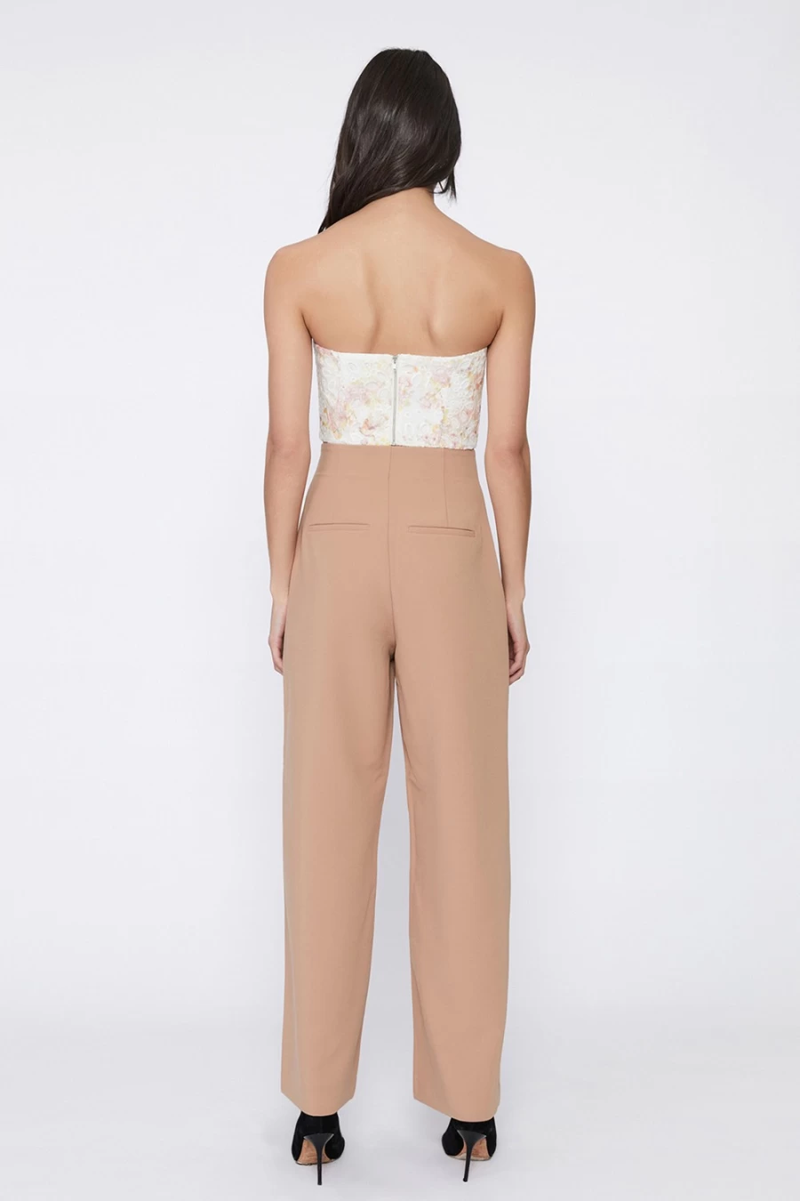 Bardot Women's High Waist Tan Pants - Anna Style Tailored Trousers