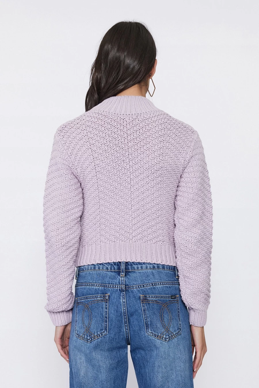 Bardot Women's Laia Lilac Knit Top | Soft Crewneck Sweater