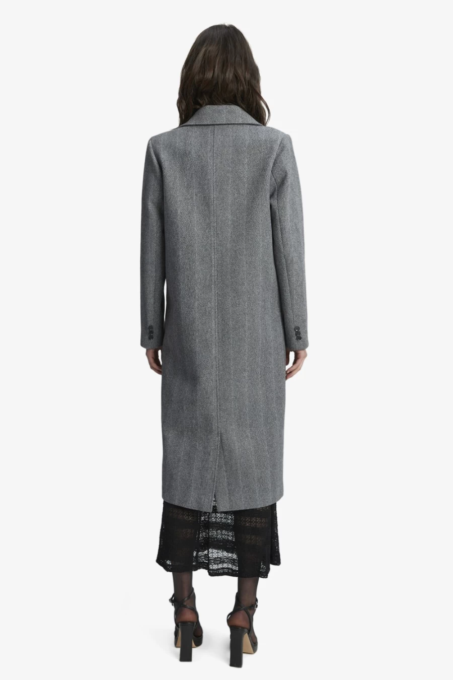 Bardot Women's Classic Chevron Coat in Grey Chevron Pattern