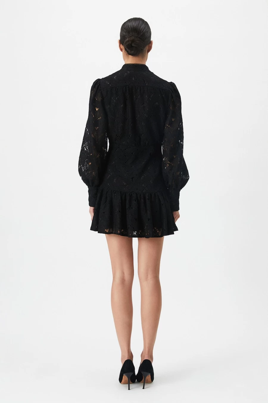 Bardot Women's Black Remy Mini Lace Dress - Elegant Lace Detail Short Dress