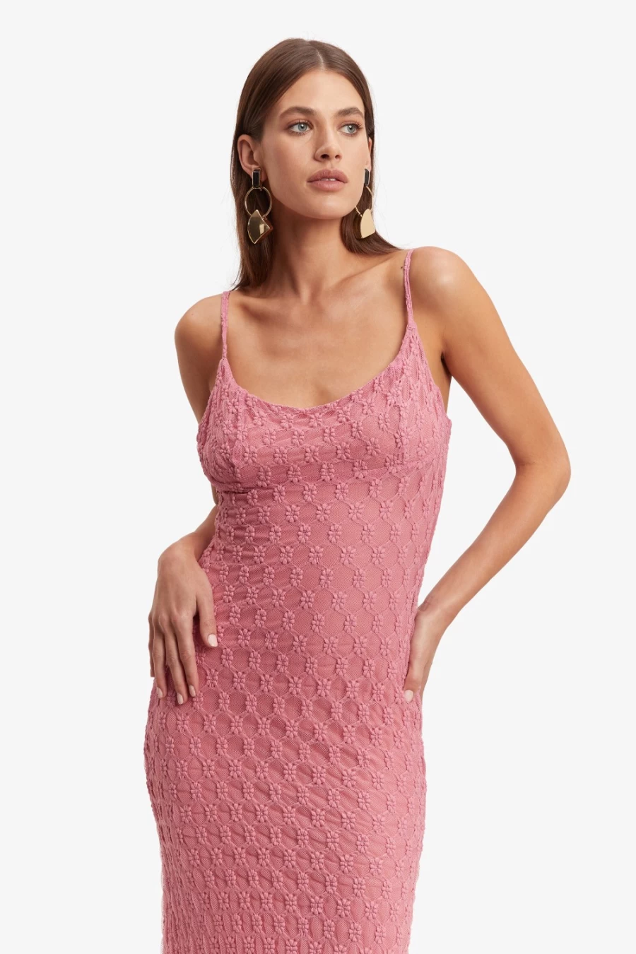 Bardot Women's Lili Pink Mesh Midi Dress - Adoni Style