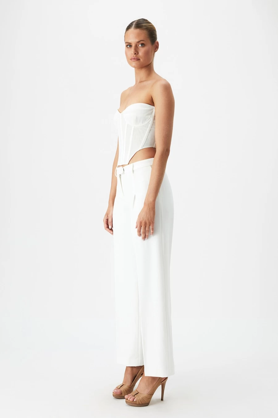 Bardot Women's Orchid White Lithium Mesh Bustier Corset Top