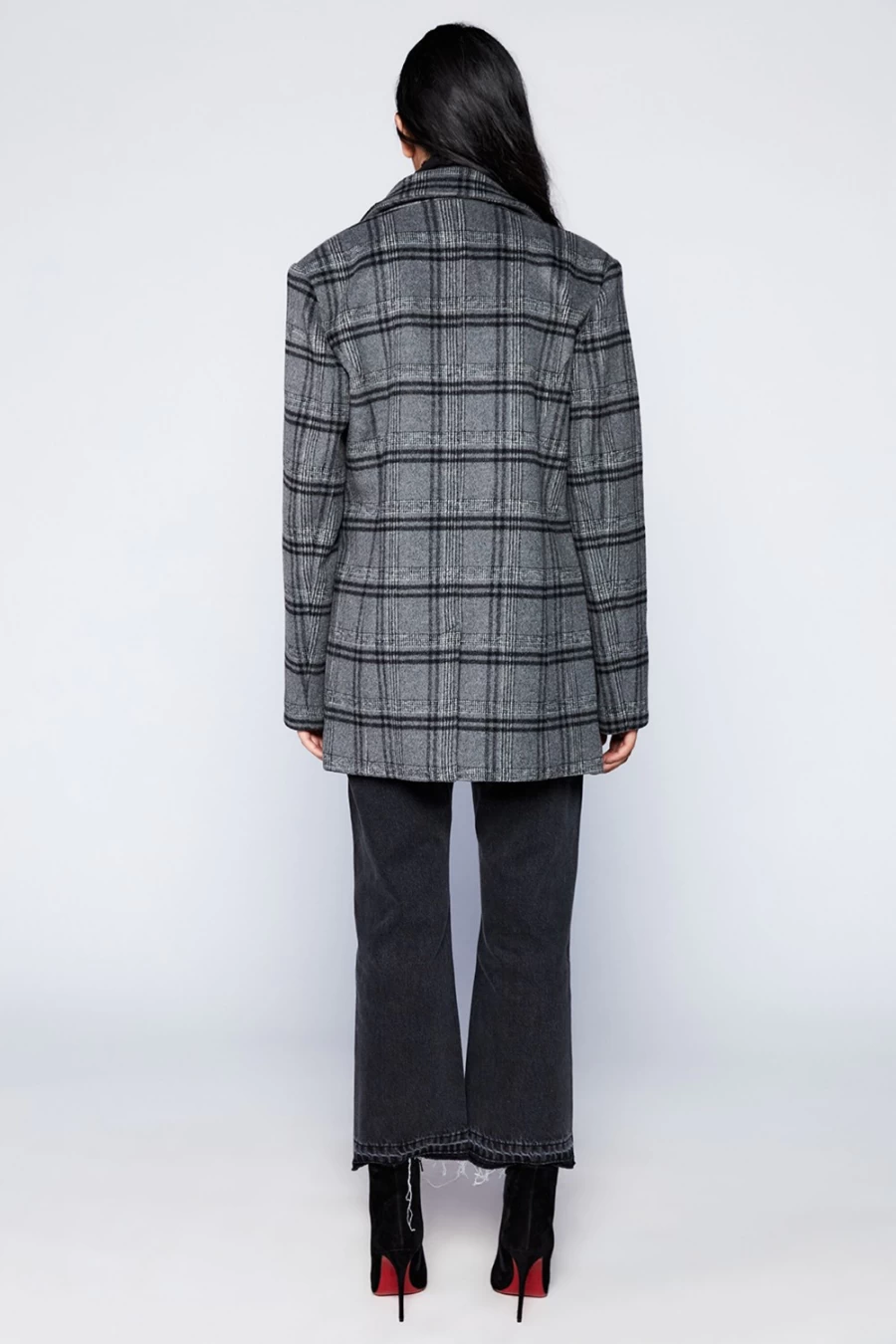 Bardot Women's Grey Check Blazer - Stylish Checked Jacket for Women