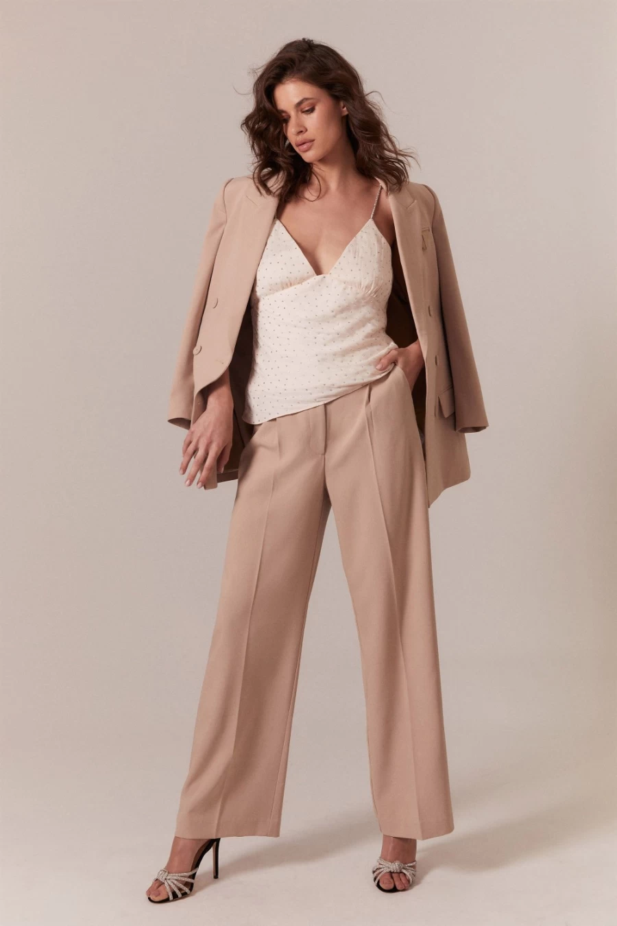 Bardot Women's Sloane Suit Pants in Sandstone - Tailored Formal Trousers