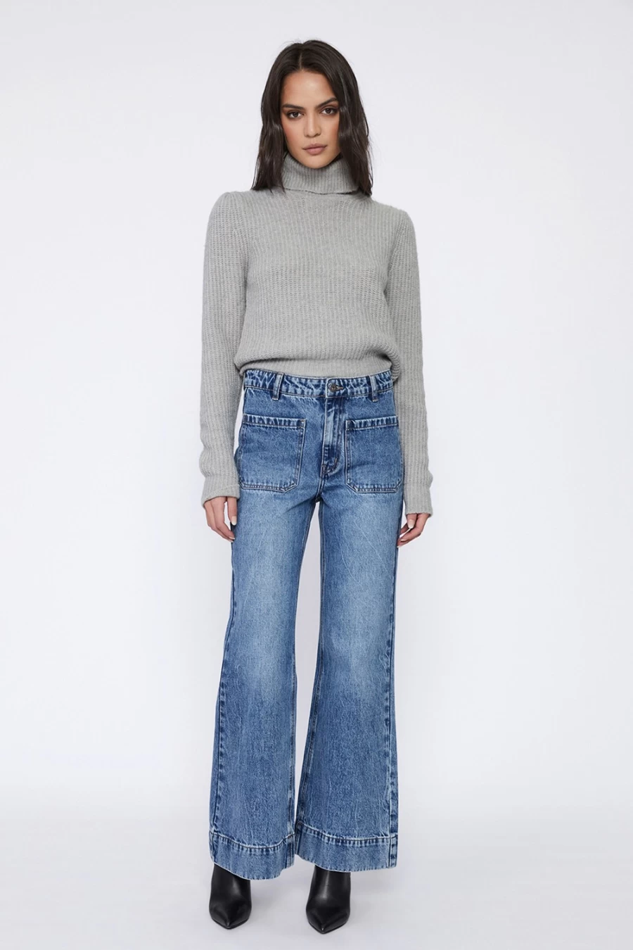 Bardot Women's Rory Crop Knit Top in Grey Marle