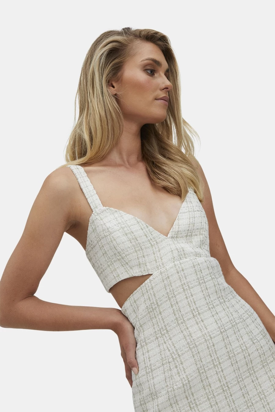 Bardot Women's Ramone Mini Dress in Ivory Boucle Fabric